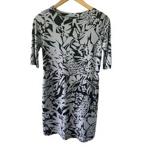H Collection Petites Hawaiian Inspired Tropical Graphic Leaves Sheath Dress XS